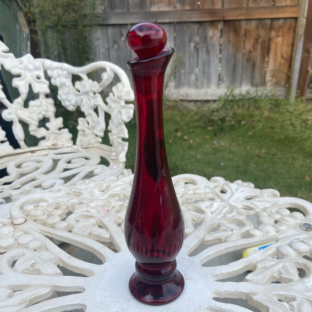 Vintage Avon Ruby Red Bud Vase